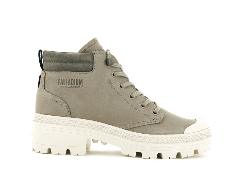 Women's Palladium Pallabase Lo Cuff High Tops Grey | UAE QMCFL1654