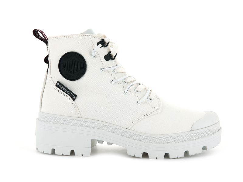 Women's Palladium Pallabase Metro Boots White | UAE NGLTS5081