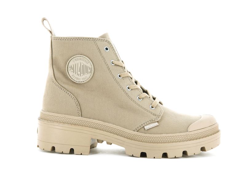 Women's Palladium Pallabase Twill Boots Beige | UAE GCWTS4908