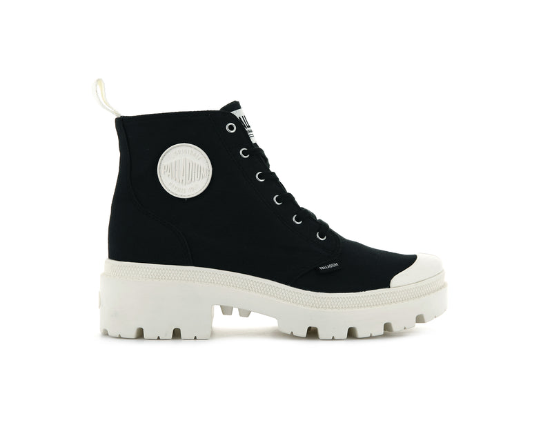 Women's Palladium Pallabase Twill Boots Black | UAE XNMIG8072