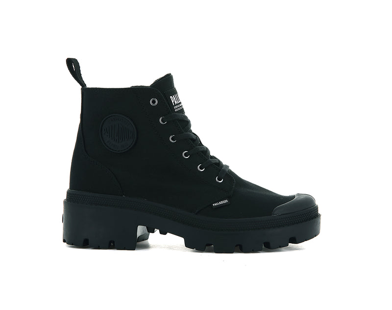 Women's Palladium Pallabase Twill Boots Black | UAE YUHPN4850