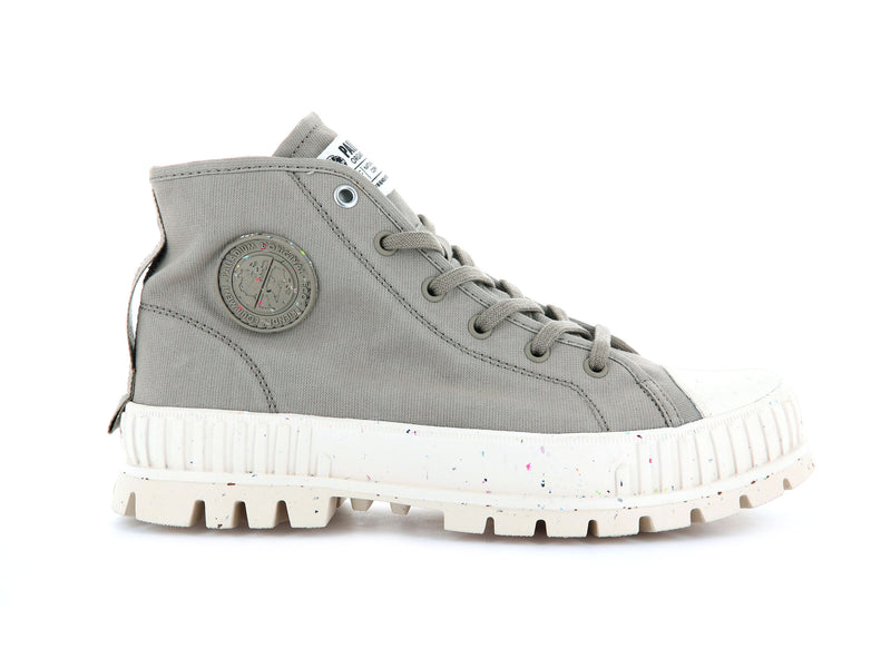 Women's Palladium Pallashock Mid Organic High Tops Grey | UAE WRVIA2718