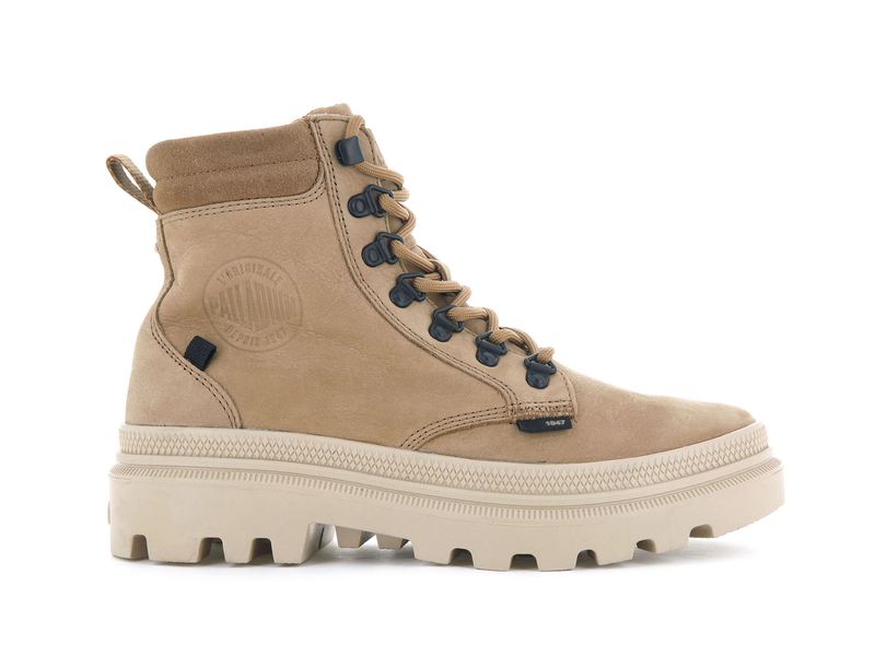 Women's Palladium Pallatrooper Hiker Nubuck Boots Brown | UAE MHELQ1798