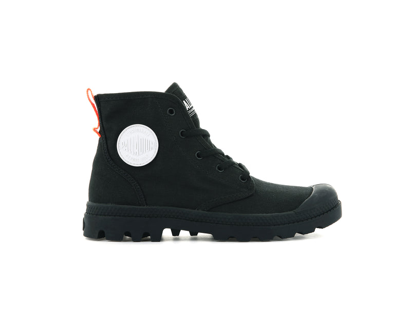 Women's Palladium Pampa Hi Twill Boots Black | UAE NDXTC9275