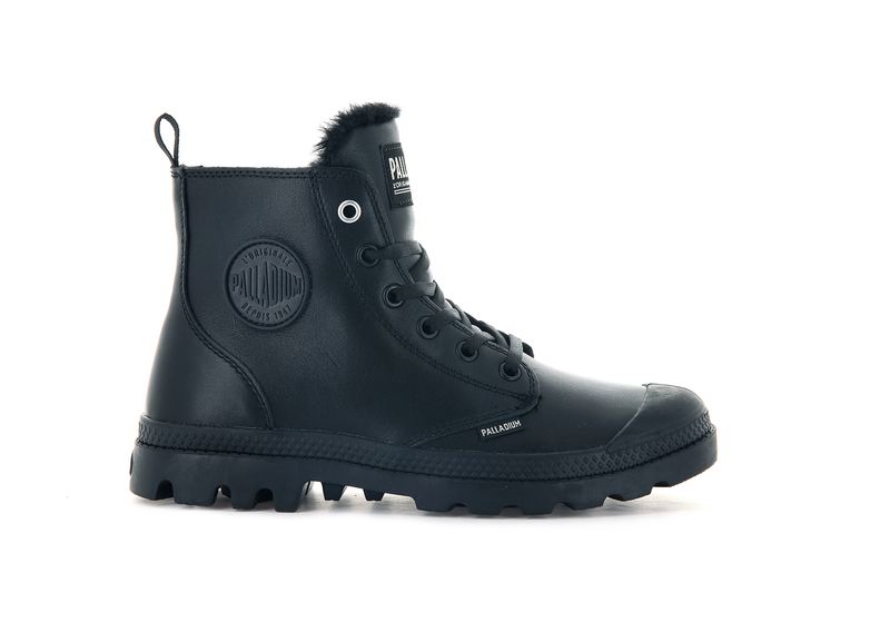 Women's Palladium Pampa Hi Zip Leather S Boots Black | UAE WMAZH6457