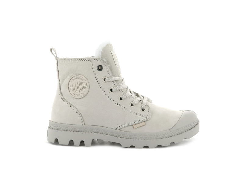 Women's Palladium Pampa Hi Zip Wl Boots Grey | UAE SDLVA7293